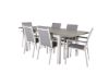 Imagine Masa de dining Albany 152/210*90 - Aluminiu Alb / Aintwood Gri + Scaun cu brate Parma (stoc