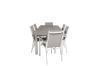 Imagine Masa de dining Albany 152/210*90 - Aluminiu Alb / Aintwood Gri + Scaun cu brate Parma (stoc