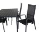 Imagine Masa de dining Break - 150*90 Alu Negru / Aintwood Negru + Scaun reclinabil Copacabana (stivuibil) - Alu Negru / Textilene Negru_4