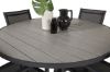 Imagine Masa Parma - Ø 140 - Aluminiu Negru / Aintwood Gri + Scaun cu Brate Copacabana (empilabil) - Aluminiu Negru / Textilen Negru_4