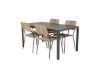 Imagine Masa de dining Break - 150*90 Alu negru / Aintwood negru +Lindos - Scaun - Alu negru / Sfoara latte_4