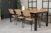 Imagine Masa de dining Bois 200*100cm - Picioare negre / Acacia +Lindos - Scaun cu brate - Negru