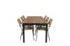 Imagine Masa de dining Bois 200*100cm - Picioare negre / Acacia +Lindos - Scaun cu brate - Negru