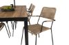 Imagine Masa de dining Bois 200*100cm - Picioare negre / Acacia +Lindos - Scaun cu brate - Negru