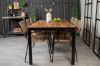 Imagine Masa de dining Bois 200*100cm - Picioare negre / Acacia +Lindos - Scaun cu brate - Negru