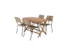 Imagine Masa de dining Kenya 120*70*H75 - Teak+Lindos - Scaun cu brate - Alu Negru / Sfoara bej_4