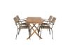 Imagine Masa de dining Kenya 120*70*H75 - Teak+Lindos - Scaun cu brate - Alu Negru / Sfoara bej_4