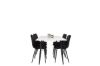 Imagine Vă rugăm să traduceți complet: Polar Matbord - Svart / Vit- 180*90*H75+Polar Dining Chair - Black legs / Black Velvet_6