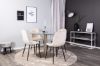 Imagine Estelle runt Matbord - Borstad Mässing / Svart marmor - ø106*H75+Polar Dining Chair - Black legs / Beige Velvet_4