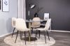 Imagine Estelle runt Matbord - Borstad Mässing / Svart marmor - ø106*H75+Polar Dining Chair - Black legs / Beige Velvet_4