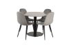 Imagine Masa de dining Razzia 106cm - Gri Terazzo / Scaun de dining Polar - Picioare negre / Catifea gri deschis_4