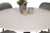 Imagine Razzia Dining Table 106cm - White Terazzo / Black+Polar Dining Chair - Black legs / Light Grey Velvet_4