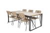 Imagine Masa de dining Texas 200*100 - Aluminiu negru / Teak / Piatra gri pulverizata+Lindos - Scaun - Aluminiu negru / Fratii Latte_6