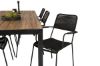 Imagine Masa de dining Bois 200*100cm - Picioare Negre / Acacia + Scaun Lindos - Aluminiu Negru