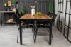 Imagine Masa de dining Bois 200*100cm - Picioare Negre / Acacia + Scaun Lindos - Aluminiu Negru