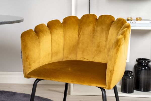 Imagine Vă rugăm să traduceți complet Estelle runt Matbord - Svart / Svart marmor - ø106*H75+Limhamn - Chair - Gold Velvet_4