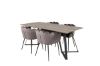 Imagine Masa de dining Marina - Negru / Stejar Gri - 180*90*H75+ Scaun Limhamn - Catifea Gri_4