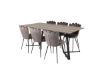 Imagine Masa de dining Marina - Culoare neagra / stejar gri - 180*90*H75+ Scaun Limhamn Light - catifea gri_6