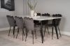 Imagine Masa de dining Polar - Negru / Alb - 180*90*H75+ Scaun Limhamn Light - Gri de Catifea_6