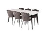 Imagine Masa de dining Polar - Negru / Alb - 180*90*H75+ Scaun Limhamn Light - Gri de Catifea_6