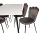 Imagine Masa de dining Polar - Negru / Alb - 180*90*H75+ Scaun Limhamn Light - Gri de Catifea_6