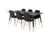 Imagine Dipp Dining Table - 180*90cm - Black Veneer / black legs w brass dipp +Polar Matstol - Matt Mässing / Svart Sammet_6