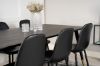 Imagine Dipp Dining Table - 180*90cm - Black Veneer / black legs w brass dipp + Polar Matstol - Svart / Svart PU