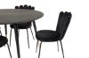 Imagine Masa de dining Dipp - 115cm - Furnir negru / picioare negre cu cupru dipp + ScrLumina Limhamn - Scaun - Catifea neagră_4