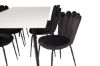 Imagine Masa de dining Polar - Negru / Alb - 180*90*H75 + Scaun Limhamn Light - Negru Catifea_6