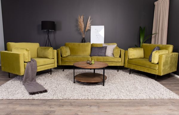 Imagine Boom - 3 seat sofa Velvet - Spring Green+Black Legs for Boom Sofa - FULL SET_1