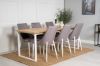 Imagine Masa de dining Cirebon 200*90cm - Teak / Alb + Leone 2.0 Gri Polar - Picioare albe_6