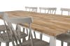 Imagine Masa de dining Cirebon 200*90cm - Teak / Alb + Scaun Mariette Pinnstol - Gri deschis_6