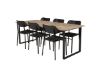 Imagine Masa de dining Cirebon 200*90cm - Teak / Negru + Scaun de dining Polly - Negru / Negru _6