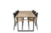 Imagine Masa de dining Cirebon 200*90cm - Teak / Negru + Scaun de dining Polly - Negru / Natură _6