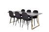 Imagine Estelle Matbord - Borstad Mässing / Svart Marmor - 200*90*H76+Polar Dining Chair - Black legs / Black Velvet_6