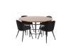 	Set masa rotunda 140 cm nuc/negru Copenhaga cu 4 scaune