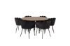 	Set masa rotunda 140 cm nuc/negru Copenhaga 6 scaune