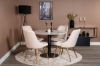 Imagine Vă rugăm să traduceți complet Estelle runt Matbord - Svart / Vit marmor - ø106*H75+Velvet Deluxe Dining Chair - Brushed brass leg / Beige Velvet_4