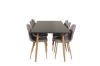 Imagine Masa de dining Polar - Ek-Look / Negru - 180*90*H75 + Scaun de dining Polar picioare din stejar / Material gri _6