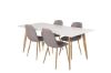 Imagine Please fully translate Polar Matbord - Ek-Look / Vit- 180*90*H75 +Polar Dining chair Oak legs / Grey Fabric _4