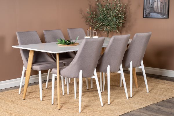 Imagine Masă de dining Polar - Ek-Look / Alb- 180*90*H75 +Leone 2.0 Polar Gri - Picioare Albe _6