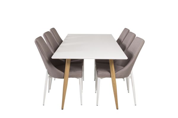 Imagine Masă de dining Polar - Ek-Look / Alb- 180*90*H75 +Leone 2.0 Polar Gri - Picioare Albe _6