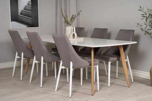 Imagine Vă rog să traduceți complet Polar table Elipse - 240cm White /Oak +Leone 2.0 Polar Grey - White Legs _6