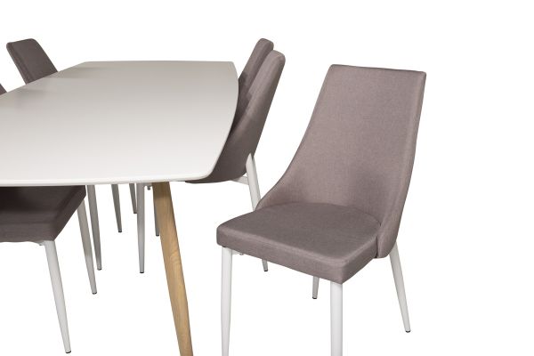 Imagine Vă rog să traduceți complet Polar table Elipse - 240cm White /Oak +Leone 2.0 Polar Grey - White Legs _6