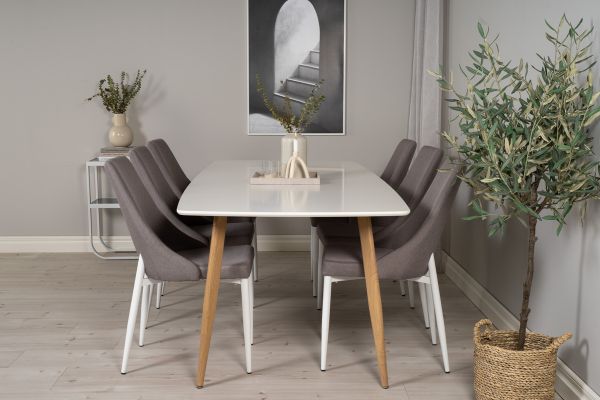 Imagine Vă rog să traduceți complet Polar table Elipse - 240cm White /Oak +Leone 2.0 Polar Grey - White Legs _6