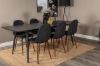 Imagine Gold Extention table - 180/220*85*H76 Black Veneer - Black legs - Brass details+Polar Dining Chair - Walnut Legs - Black Fabric_6