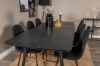 Imagine Gold Extention table - 180/220*85*H76 Black Veneer - Black legs - Brass details+Polar Dining Chair - Walnut Legs - Black Fabric_6