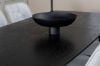 Imagine Tabel extensibila Gold - 180/220*85*H76 Furnir negru - Picioare negre - Detalii de arama + Scaun de dining Deluxe din catifea - Picioare negre - Material gri deschis_6