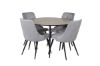 Imagine Silar Dining Table - Round 100 cm - "Wood Look" Melamine / Black Legs+Velvet Deluxe Dining Chair - Light Grey / Black_4