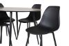 Imagine Masa de Dining Silar - Rotunda 100 cm - "Aspect Lemn" Melamina / Picioare Negre + Scaun de Dining din Plastic Polar - Picioare Negre / Plastic Negru_4